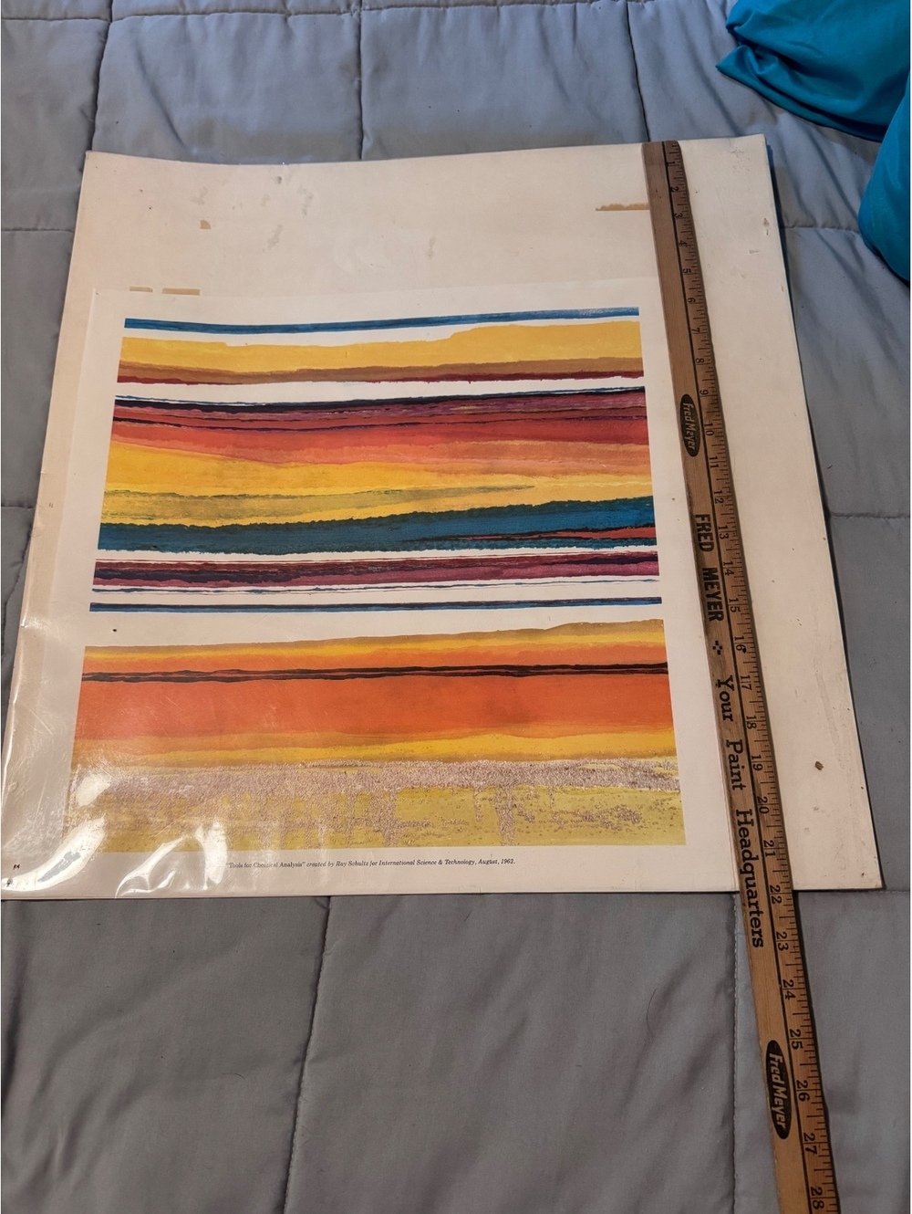 Vintage 1962 Ray Schultz Tools for Chemical Analysis Abstract Art Print MCM